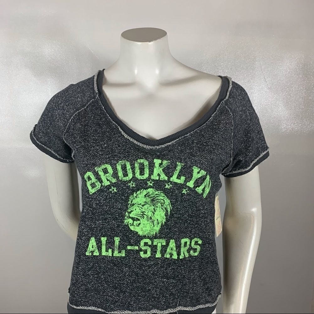 3For$20 Derek Hearts Gray & Green Brooklyn Top